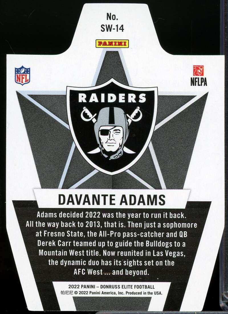 Davante Adams Card 2022 Elite Star Watch Green #14  Image 2