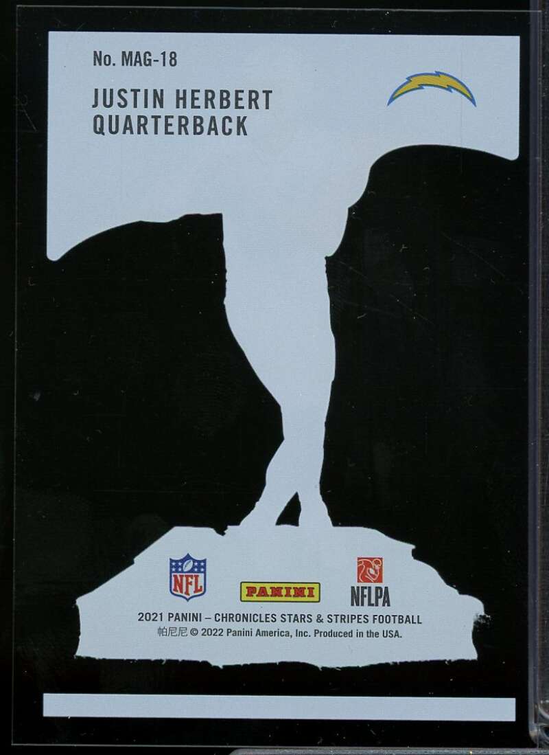 Justin Herbert Card 2021 Panini Chronicles Magnitude #18  Image 2