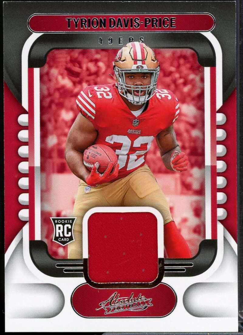 Tyrion Davis-Price Rookie Card 2022 Absolute Absolute Rookie Materials #26  Image 1
