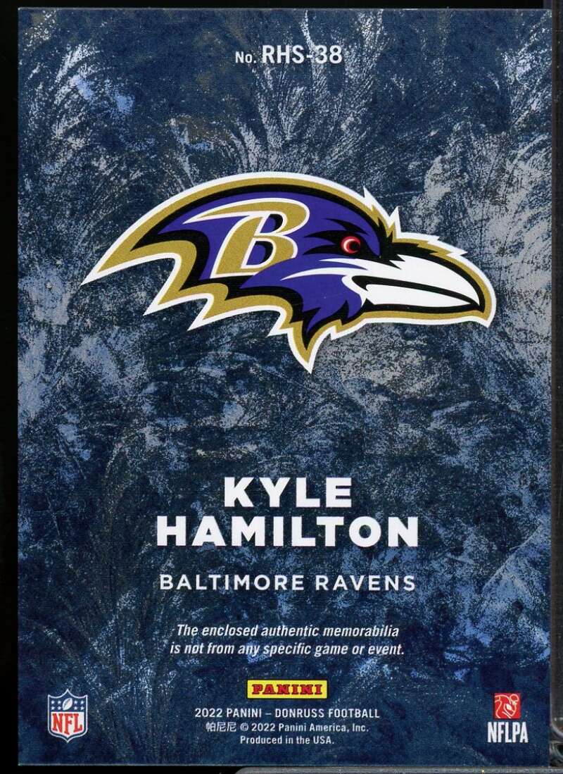 Kyle Hamilton Rookie Card 2022 Donruss Rookie Holiday Sweaters #38  Image 2