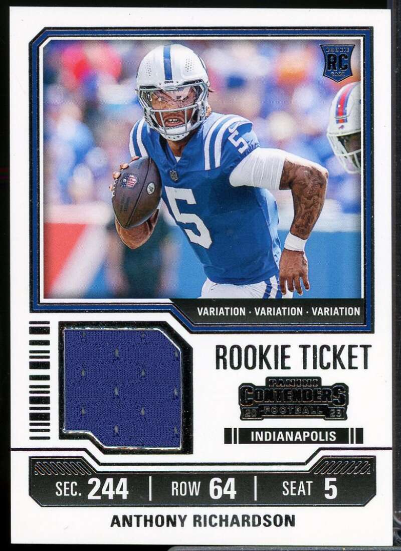 Anthony Richardson Card 2023 Contenders Rookie Ticket Swatches Variations #2  Image 1