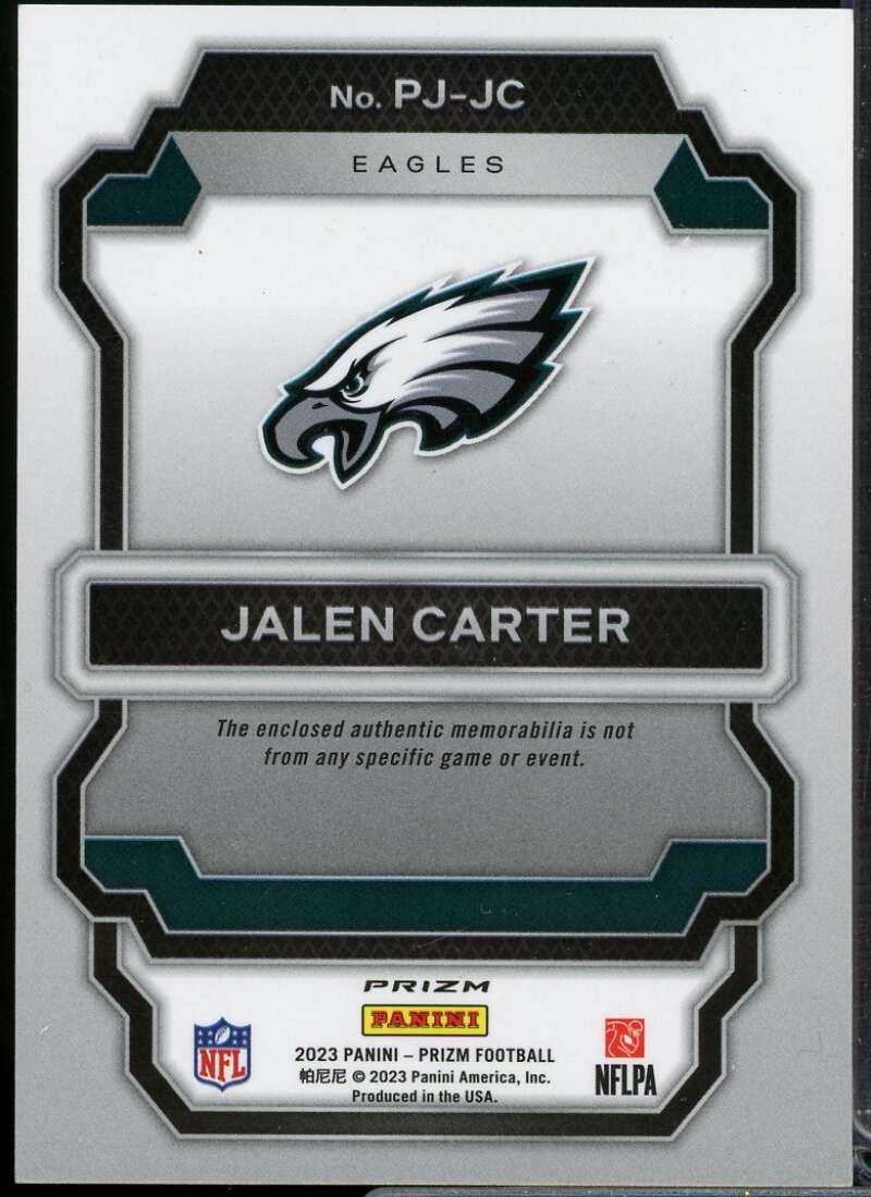 Jalen Carter Rookie 2023 Panini Prizm Premier Jerseys Neon Green Pulsar #17  Image 2