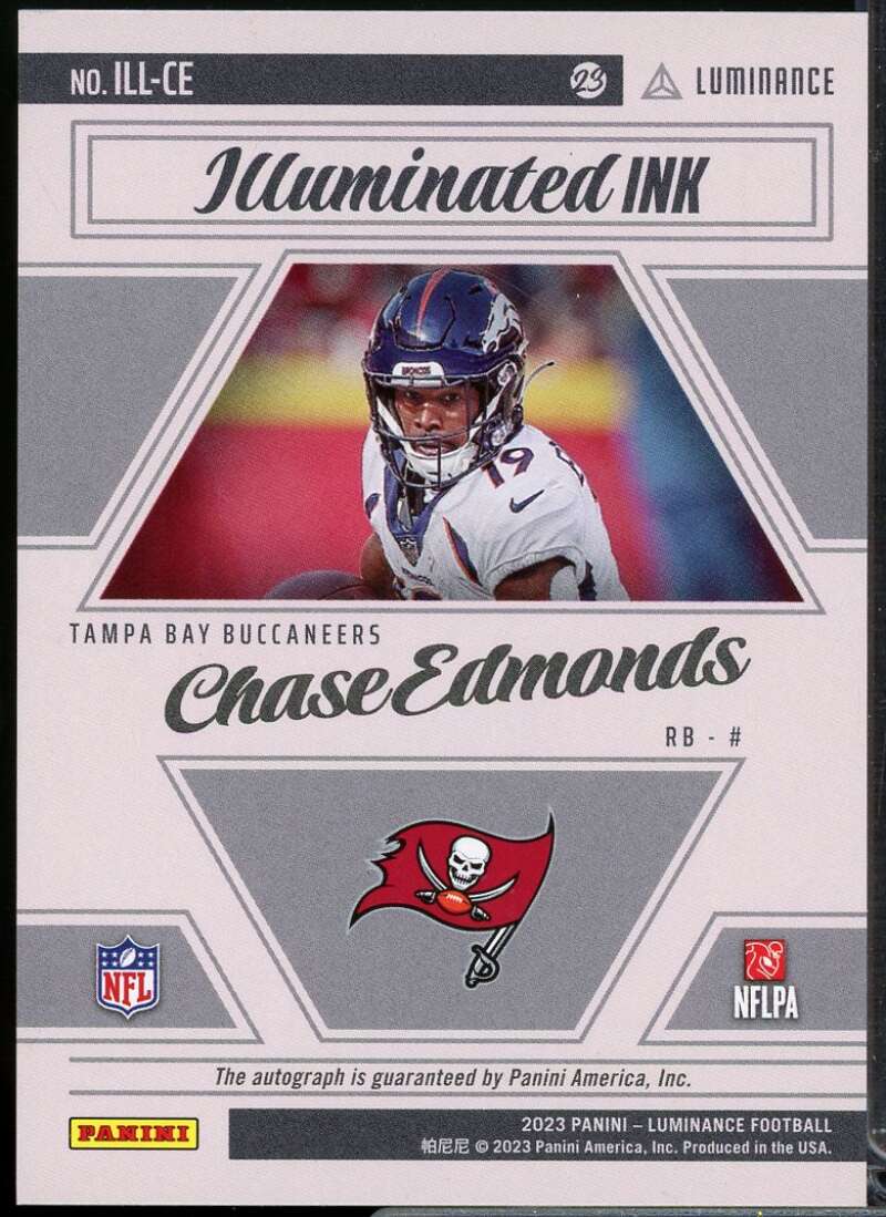 Chase Edmonds Card 2023 Panini Luminance Illuminated Ink Gold #13  Image 2