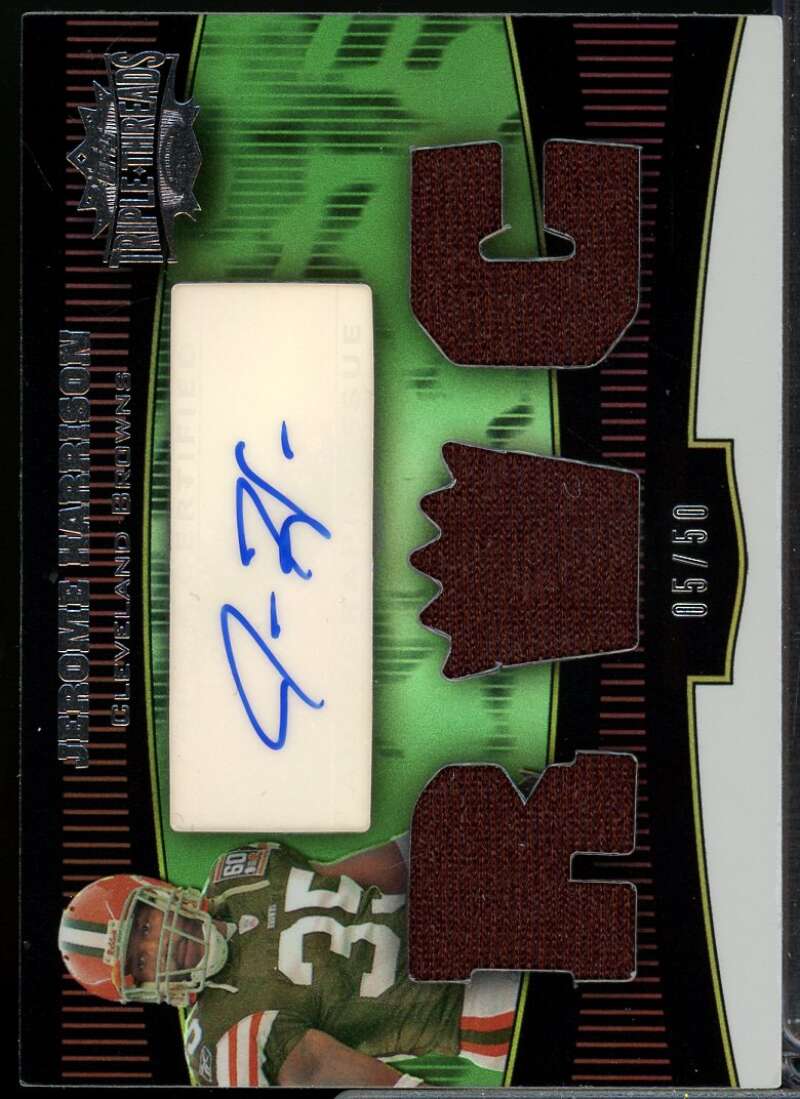 Jerome Harrison JSY AU Card 2006 Topps Triple Threads Emerald #139  Image 1