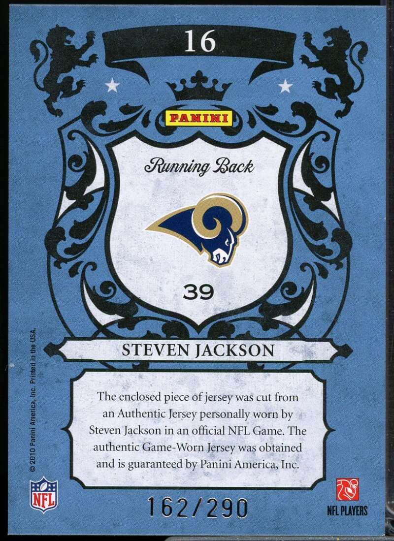 Steven Jackson Card 2010 Crown Royale Royalty Materials #16  Image 2