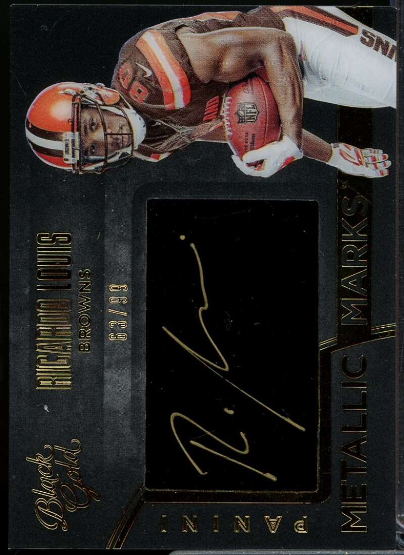 Ricardo Louis Card 2016 Panini Black Gold Metallic Marks #36  Image 1