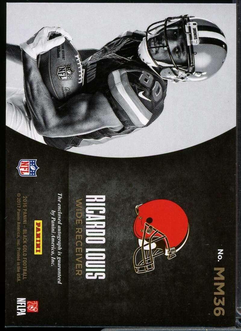Ricardo Louis Card 2016 Panini Black Gold Metallic Marks #36  Image 2