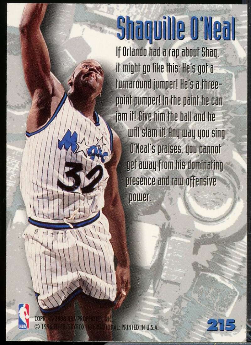 Shaquille O'Neal NB Card 1995-96 Metal #215  Image 2