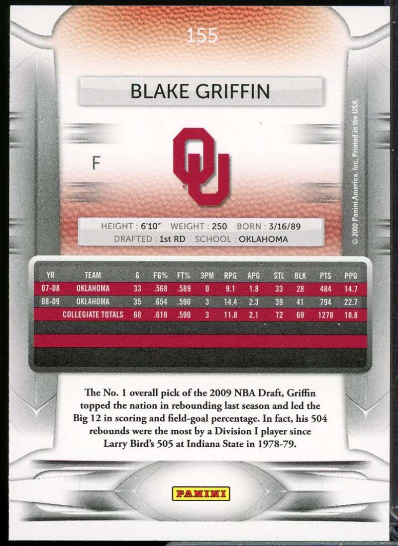Blake Griffin College Rookie Card 2009-10 Prestige #155  Image 2