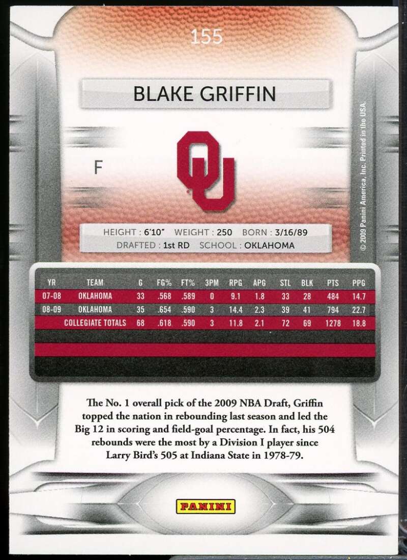 Blake Griffin College Rookie Card 2009-10 Prestige #155  Image 2