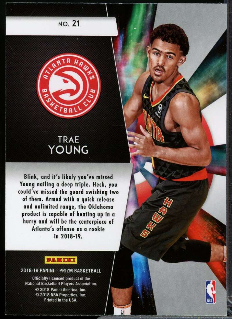 Trae Young Rookie Card 2018-19 Panini Prizm Freshman Phenoms #21  Image 2