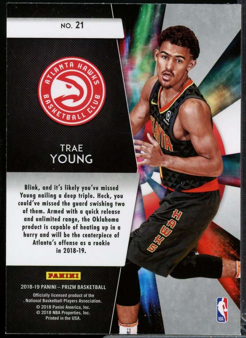 Trae Young Rookie Card 2018-19 Panini Prizm Freshman Phenoms #21  Image 2