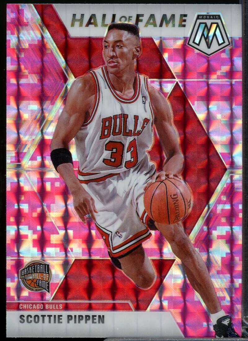 Scottie Pippen HOF Card 2019-20 Panini Mosaic Mosaic Pink Camo #292  Image 1