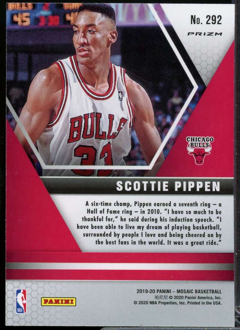 Scottie Pippen HOF Card 2019-20 Panini Mosaic Mosaic Pink Camo #292  Image 2