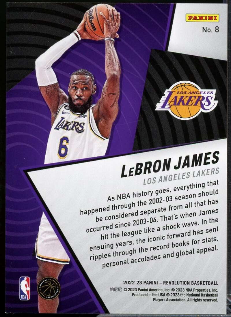 LeBron James Card 2022-23 Panini Revolution Shock Wave Galactic #8  Image 2