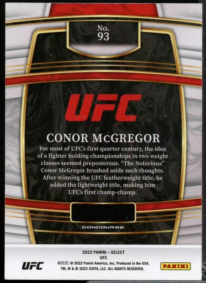 Conor McGregor Card 2022 Select UFC Blue #93  Image 2