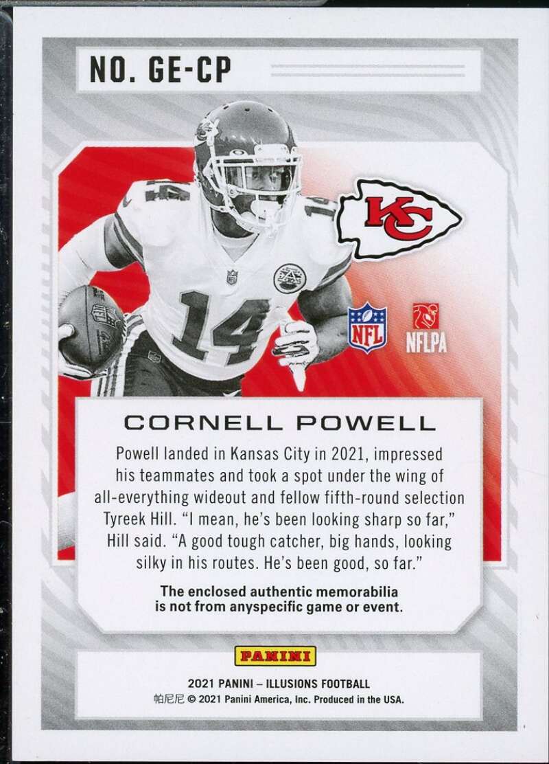 Cornell Powell Rookie 2021 Panini Illusions Great Expectations Materials #38  Image 2