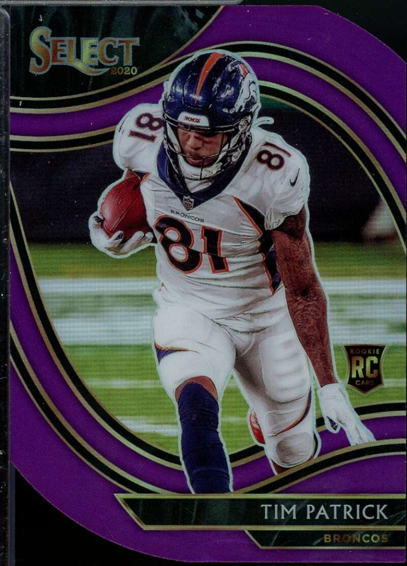 Tim Patrick Rookie Card 2020 Select Prizm Maroon Die Cut #375  Image 1