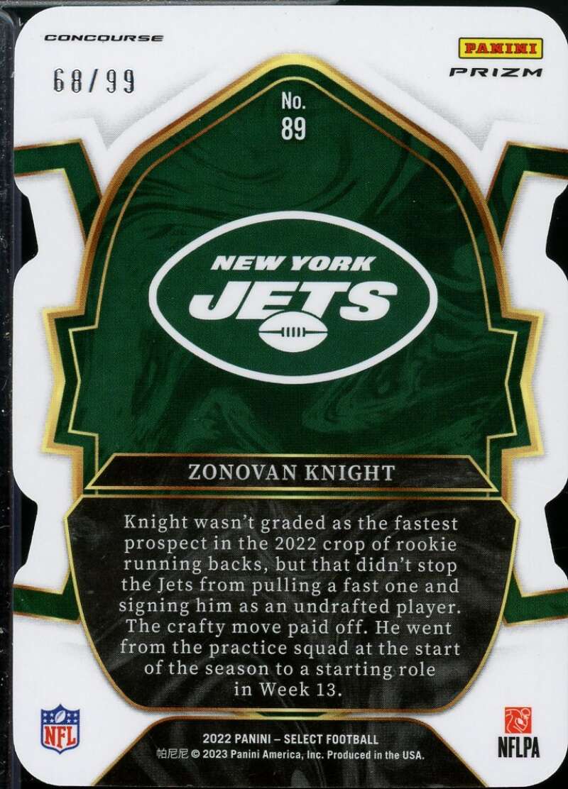Zonovan Knight Rookie Card 2022 Select Prizm White Die Cut #89  Image 2