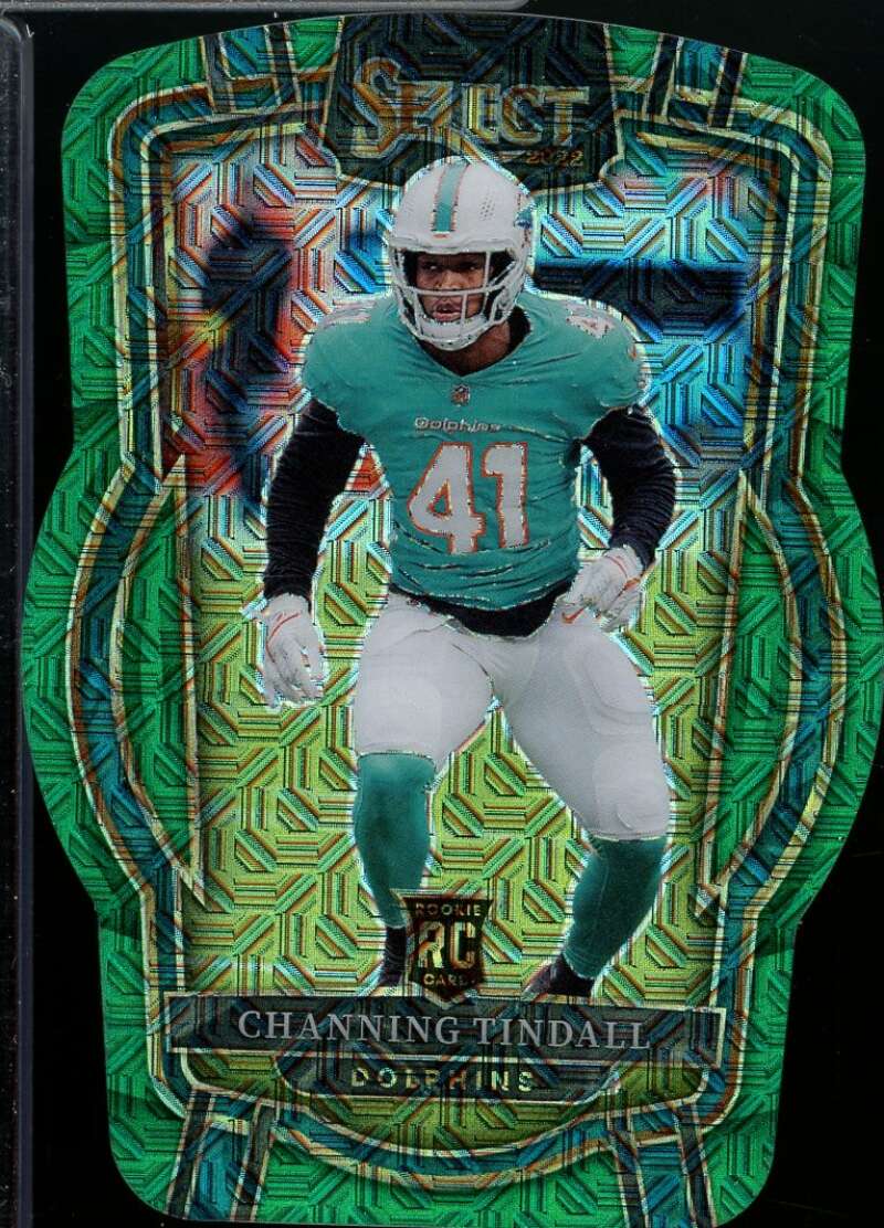 Channing Tindall Rookie Card 2022 Select Prizm Green Die Cut (2/5) #239  Image 1