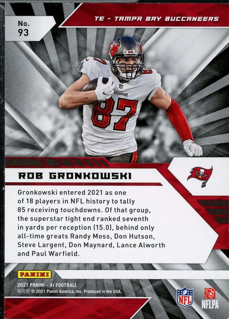 Rob Gronkowski Card 2021 Panini XR Red #93  Image 2