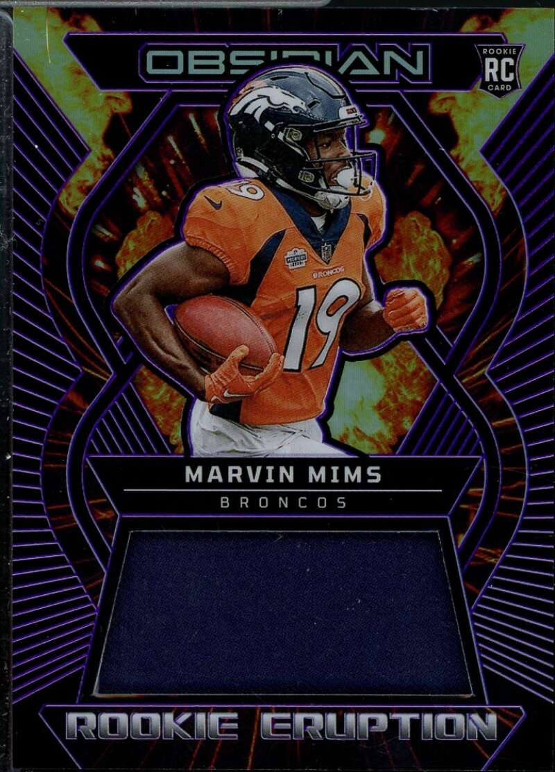 Marvin Mims 2023 Obsidian Rookie Eruption Materials Electric Etch Purple #29  Image 1