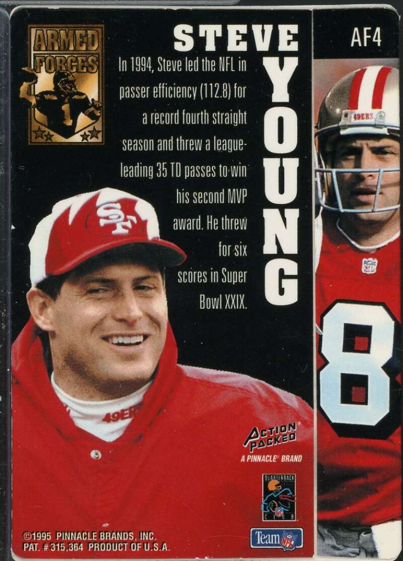 Steve Young Card 1995 Action Packed Armed Forces #AF4  Image 2