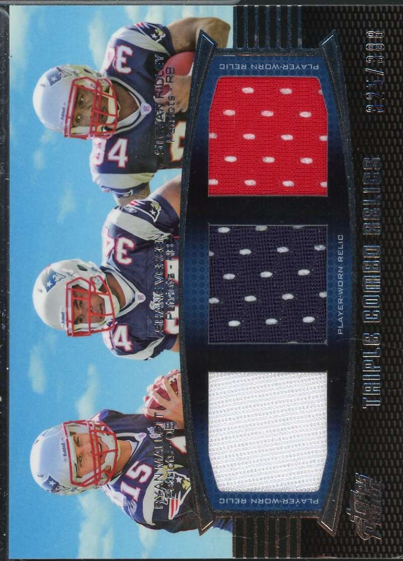 Ryan Mallett/Shane Vereen/Stevan Ridley 2011 Topps Prime Triple Relics #MVR  Image 1