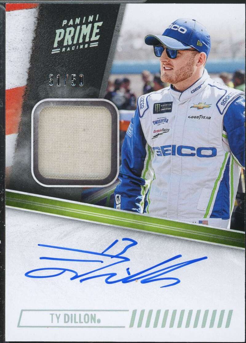 Ty Dillon Card 2019 Panini Prime Autograph Materials #21  Image 1