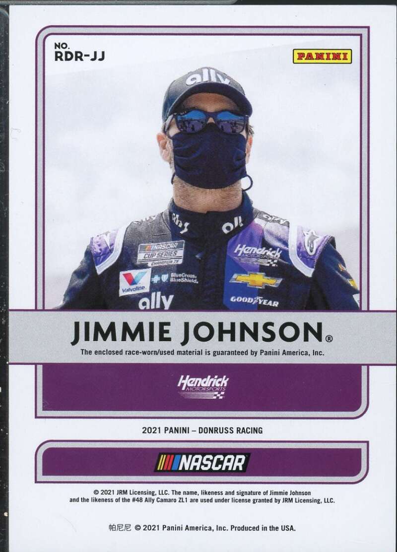 Jimmie Johnson Card 2021 Donruss Race Day Relics #22  Image 2