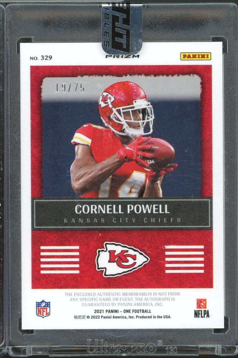 Cornell Powell Card 2021 Panini One Precision Rookie Patch Autographs Blue #329  Image 2