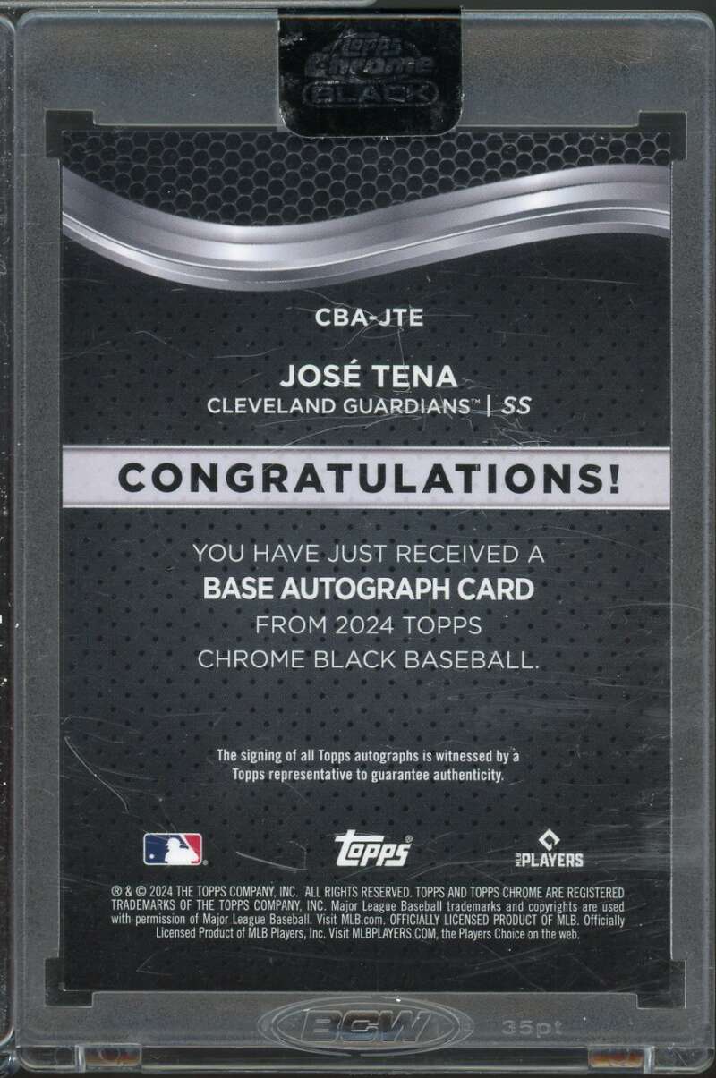 Jose Tena Card 2024 Topps Chrome Black Autographs #CBAJTE  Image 2