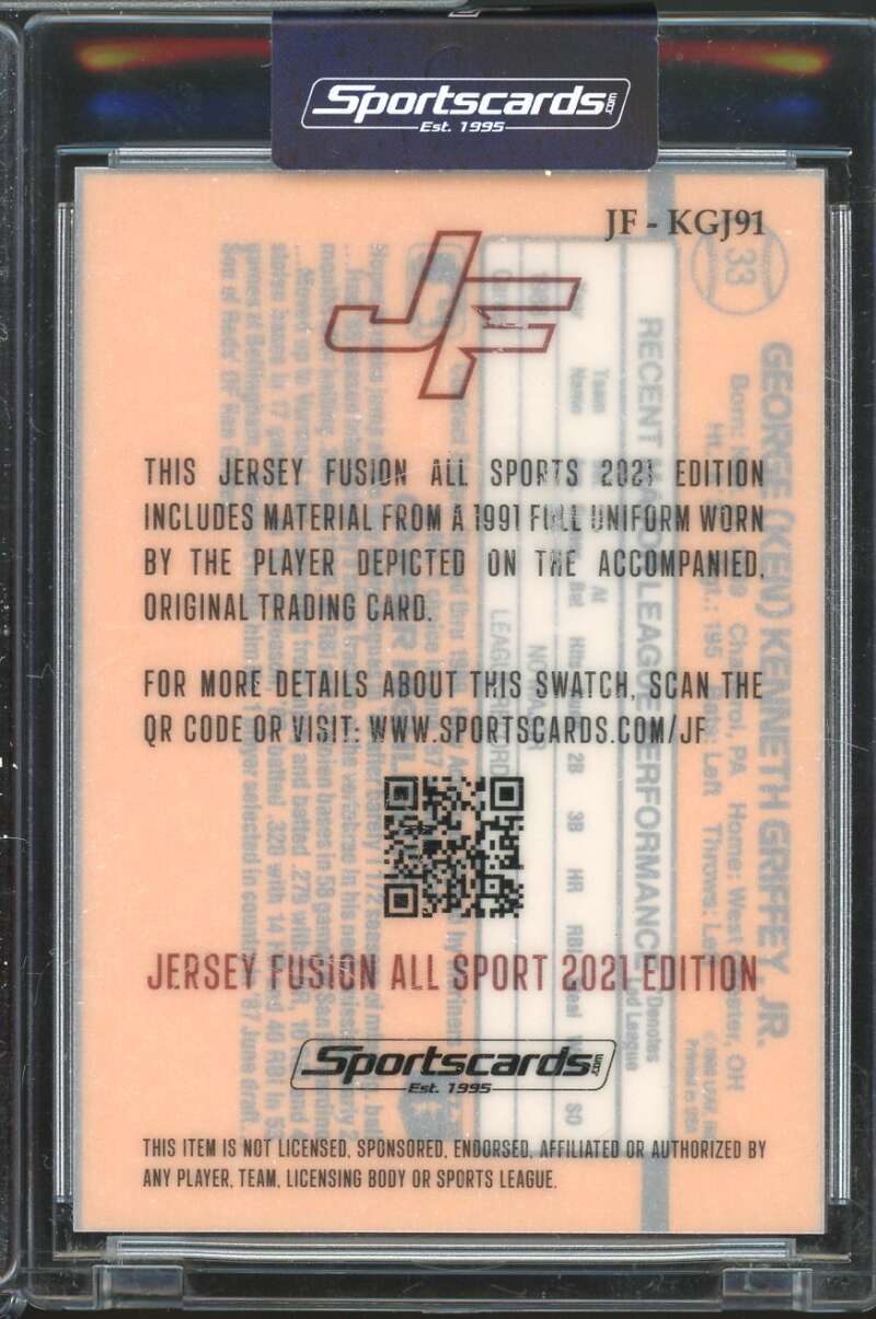 Game Used Swatch 2021 Jersey Fusion All Sport Edition Ken Griffey Jr. #jf-KGJ191  Image 2