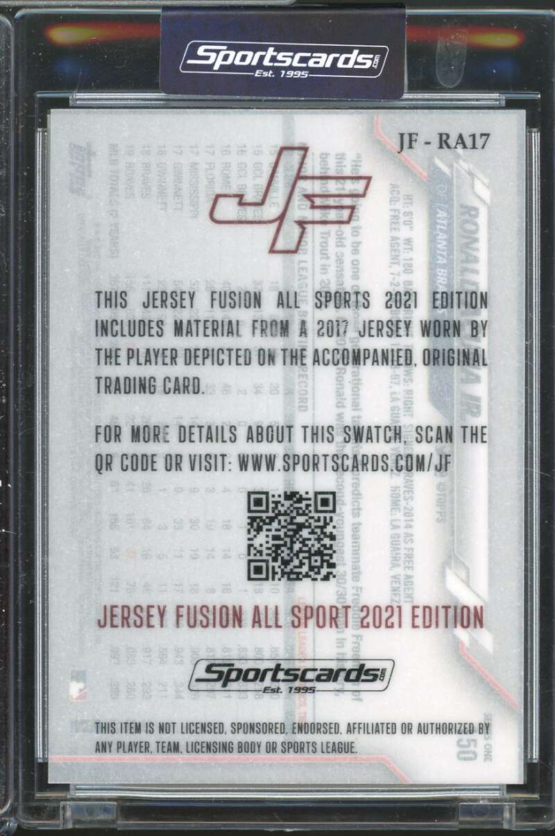 Game Used Swatch 2021 Jersey Fusion All Sport Edition Ronald Acuna Jr. #JF-RA17  Image 2