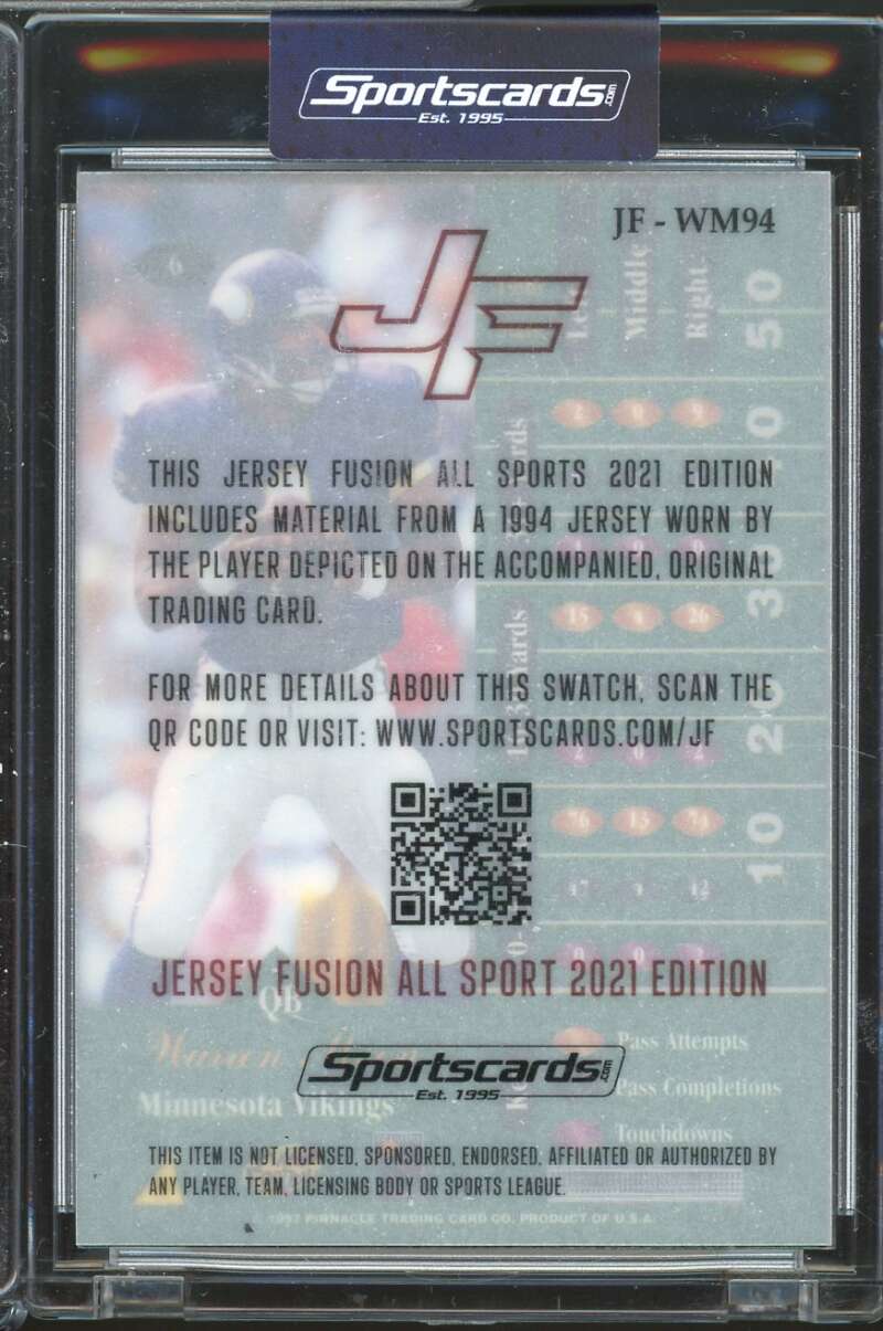 Game Used Swatch Card 2021 Jersey Fusion All Sport Edition Warren Moon #JF-WM94  Image 2