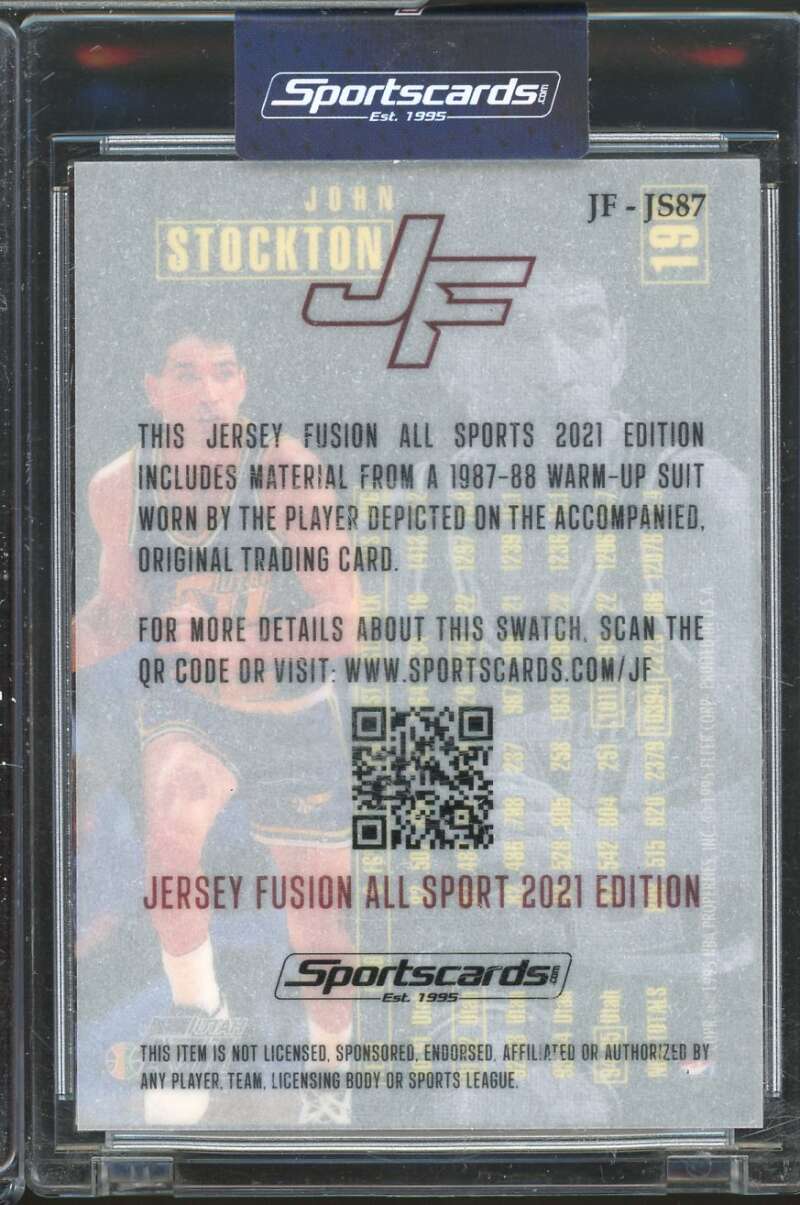 Game Used Swatch 2021 Jersey Fusion All Sport Edition John Stockton #JF-JS87  Image 2