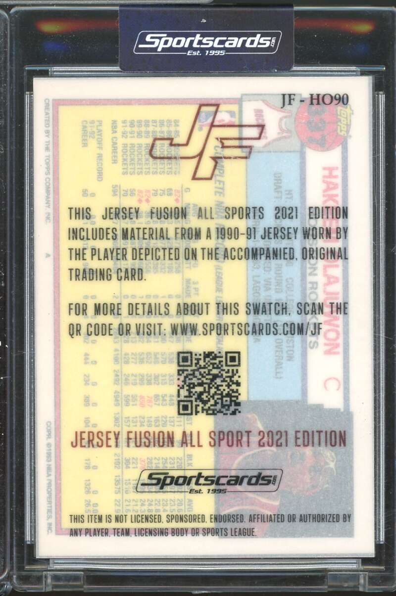 Game Used Swatch 2021 Jersey Fusion All Sport Edition Hakeem Olajuwon #JF-HO90  Image 2
