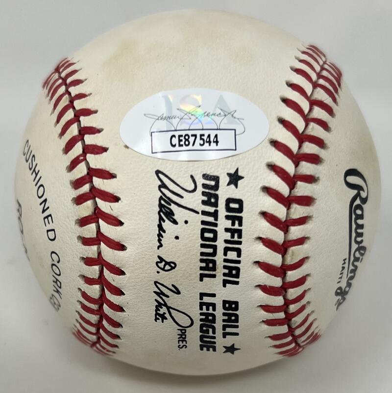 Ernie Banks Autograph Signed Official Major League Ball JSA Authentic  Image 2