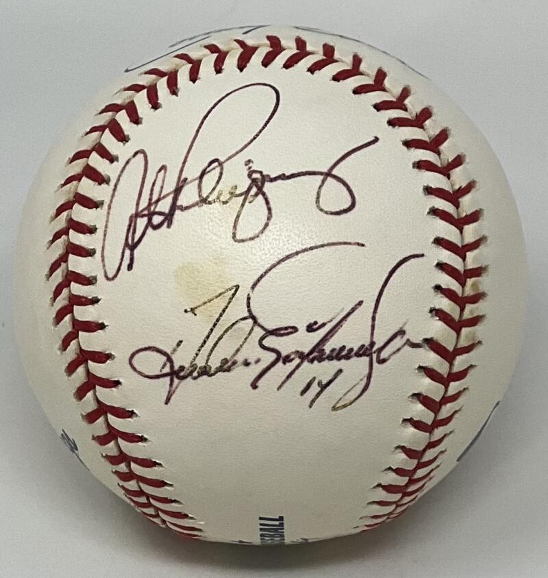 A Rod, Johnny Oates, A Galarraga Autograph Signed Official Major League Ball JSA Authentic  Image 1
