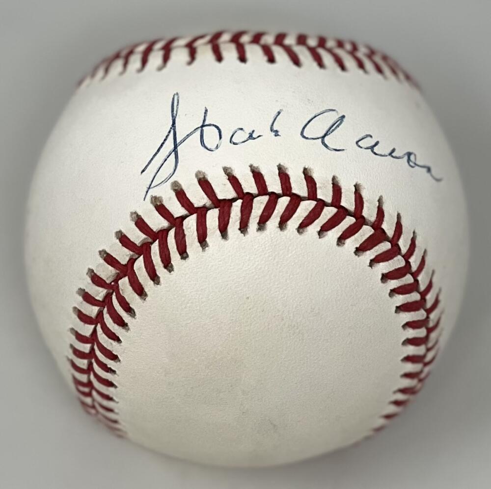 Hank Aaron Autograph Signed Official Major League Ball JSA Authentic  w/ Cert Image 1