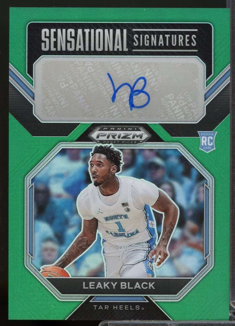 Leaky Black Rookie 2023-24 Prizm Draft Sensational Signatures Auto Green #34  Image 1