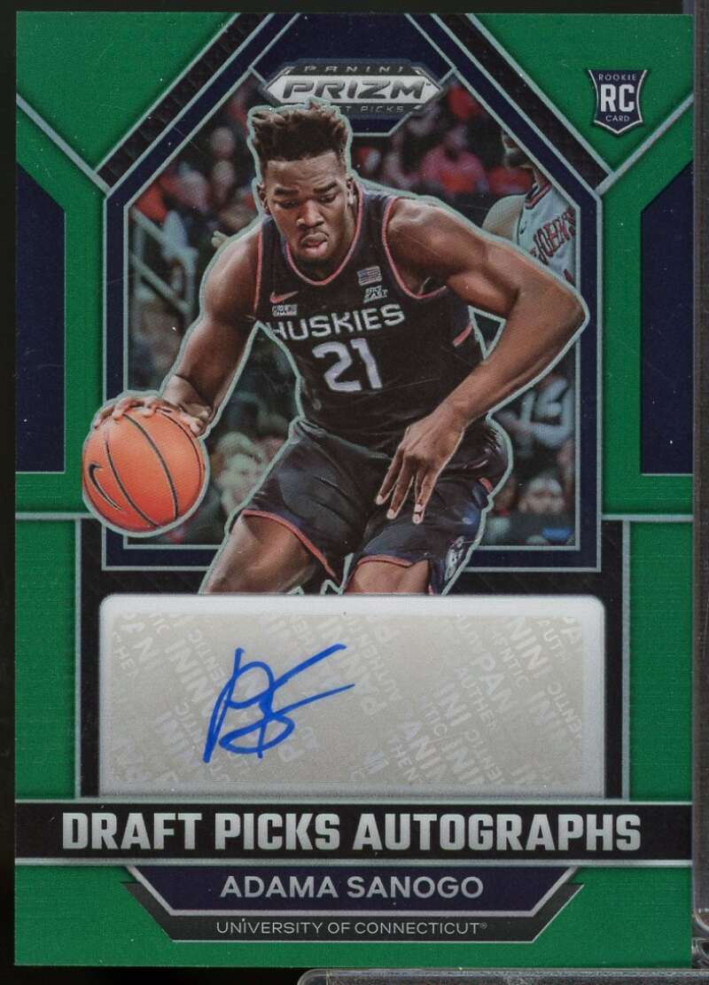Adama Sanogo Rookie Card 2023-24 Panini Prizm Draft Autographs Prizms Green #20  Image 1