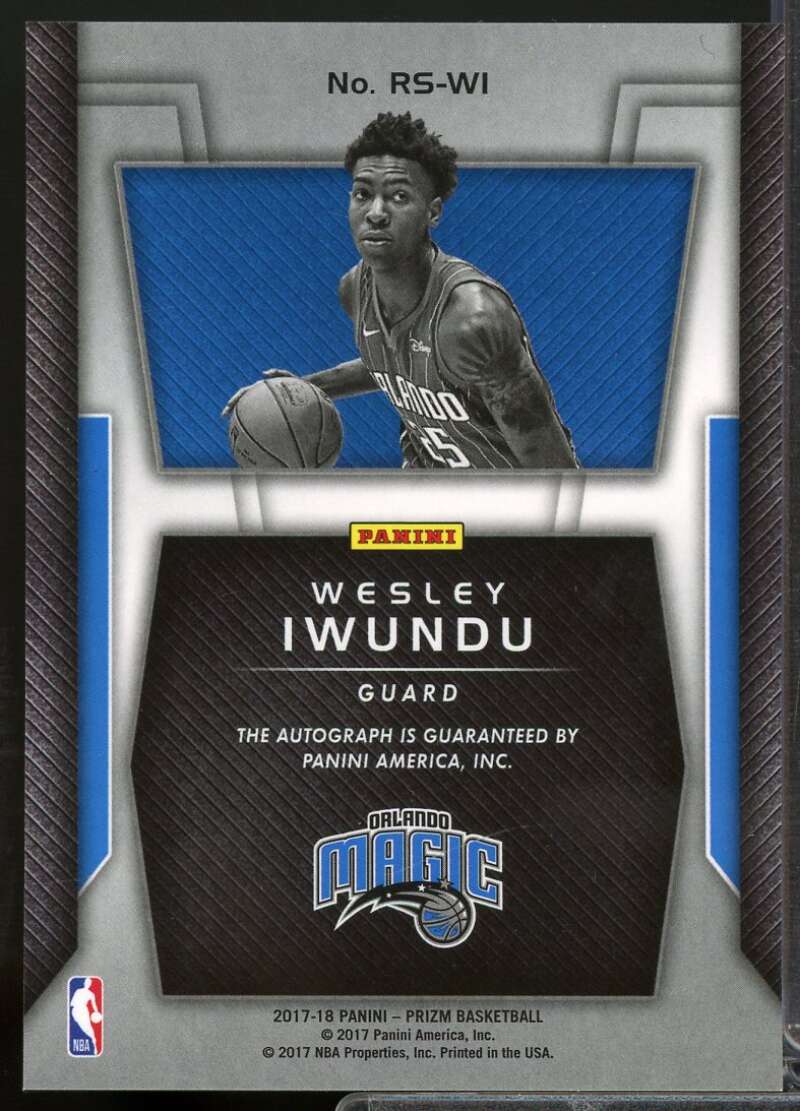 Wesley Iwundu Card 2017-18 Panini Prizm Rookie Signatures Autograph #28  Image 2