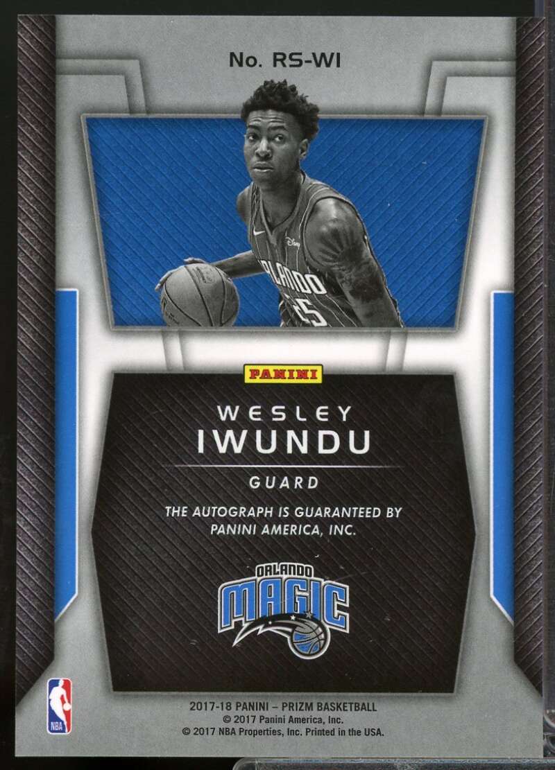 Wesley Iwundu Card 2017-18 Panini Prizm Rookie Signatures Autograph #28  Image 2