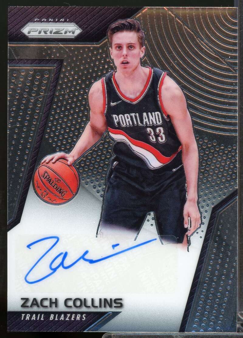 Zach Collins Card 2017-18 Panini Prizm Rookie Signatures Autograph #9  Image 1