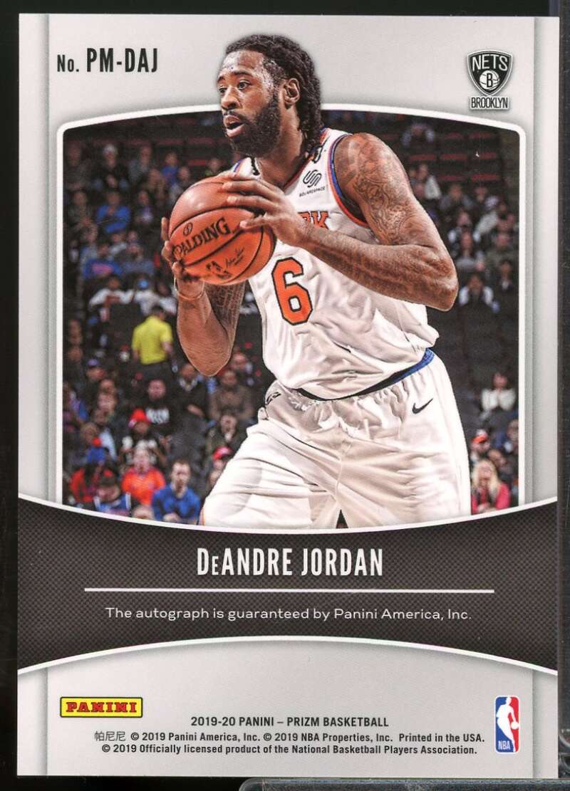 DeAndre Jordan Card 2019-20 Panini Prizm Penmanship Autograph #49  Image 2
