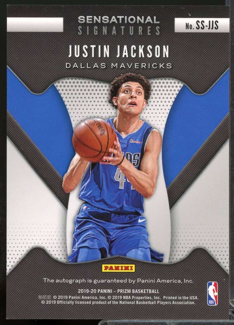 Justin Jackson Card 2019-20 Panini Prizm Sensational Signatures Autograph #46  Image 2