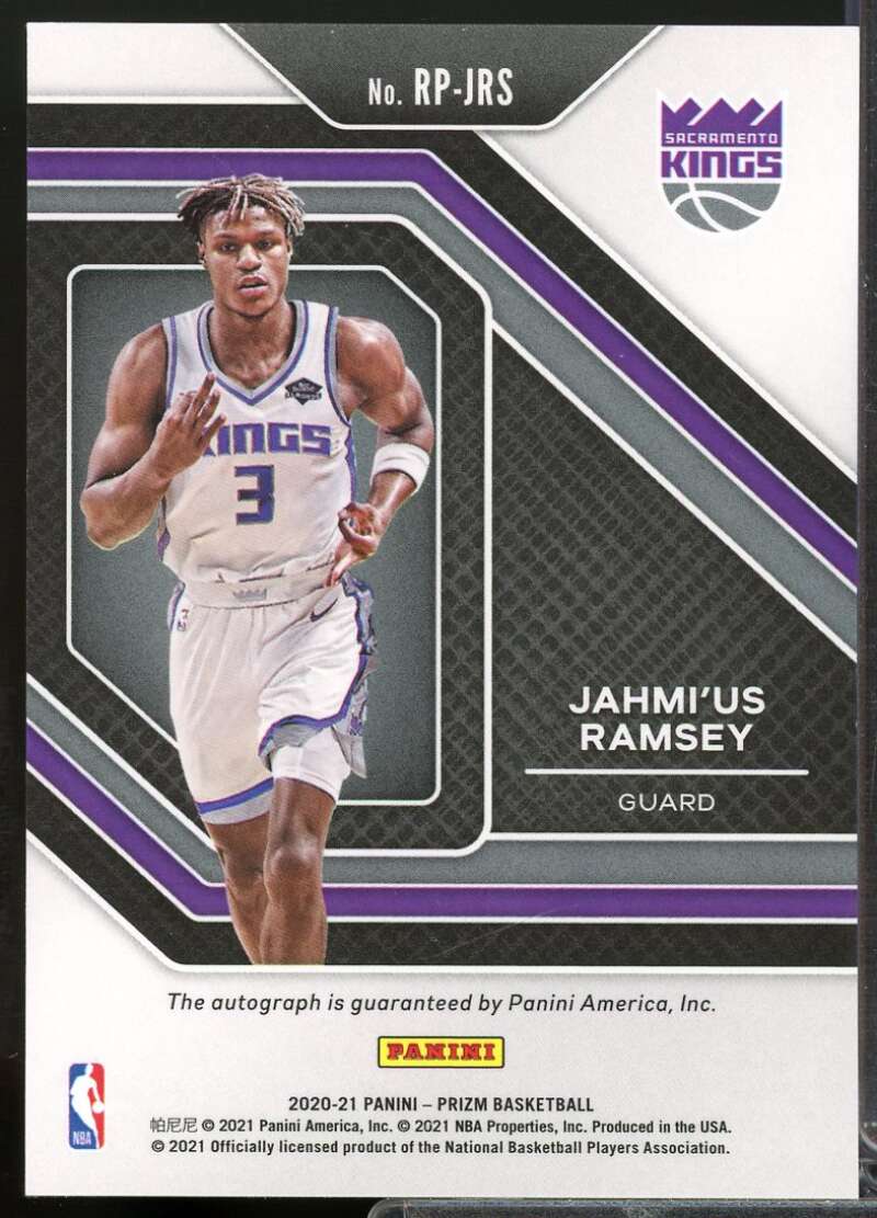 Jahmi'us Ramsey Card 2020-21 Panini Prizm Rookie Penmanship Autograph #9  Image 2