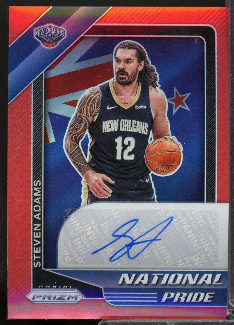 Steven Adams 2020-21 Panini Chronicles Prizm National Pride Autograph Red #14  Image 1