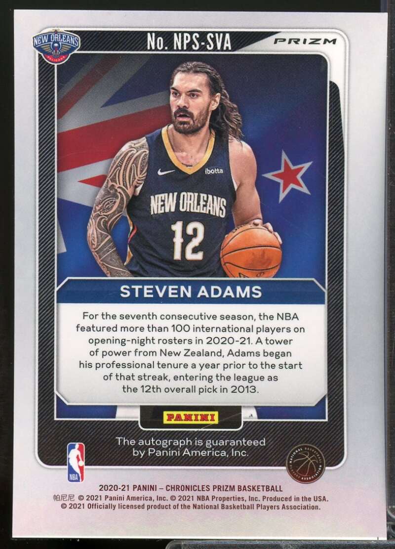 Steven Adams 2020-21 Panini Chronicles Prizm National Pride Autograph Red #14  Image 2